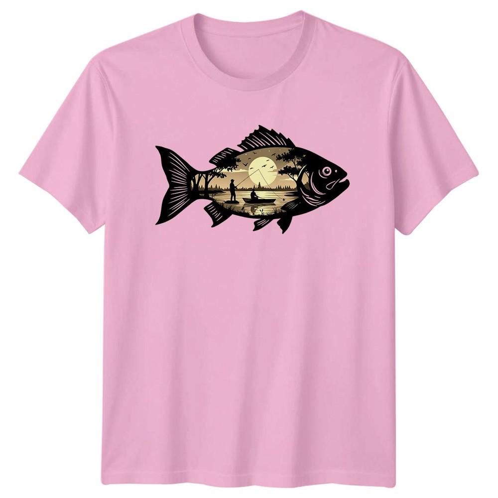 Peaceful Fishing Lake Sunset Angler TShirt Fishing Christmas For Him And Her