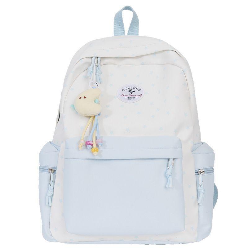 Schoolbag New Small Fresh College Student Junior High School Student Schoolbag Female Versatile Contrasting Color Casual Backpack Large Capacity