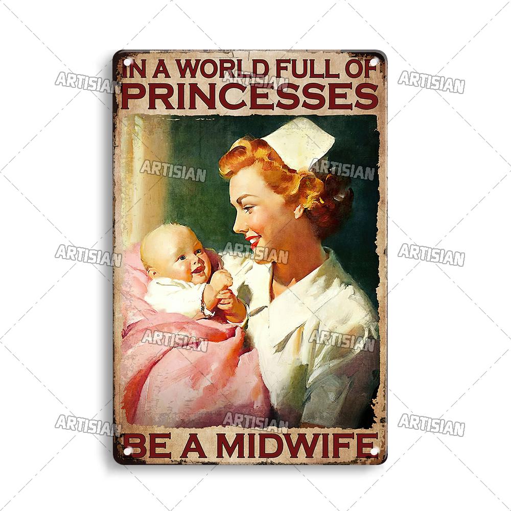 Künstlerisches Medizinisches Metallschild Krankenschwester Tierarzt Blechschild Klinik Krankenhaus Hebamme Dekoratives Poster Wanddekor Garage Bar Kneipe