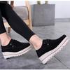 Fashion Lace-up Platform Shoes Genuine Leather Rocker Shoes Slip-on Loafers Elegant Mother Shoes Working Walking Footwear