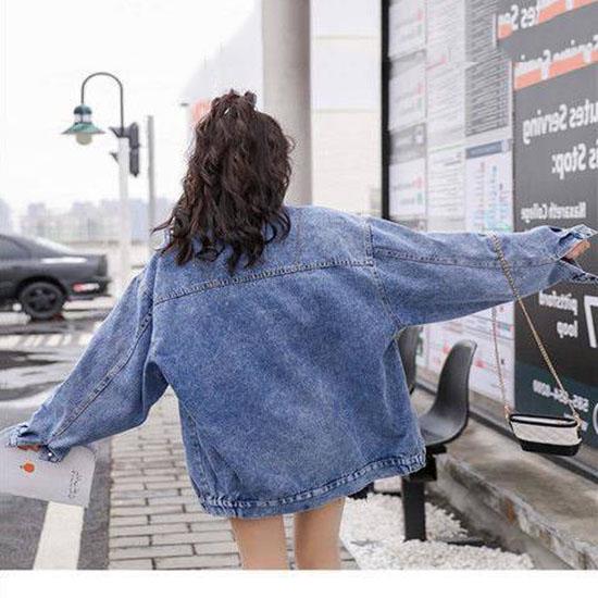 Denim Jacke Frauen Boyfriend-Jeans Mantel Streetwear Harajuku Vintage Herbst Basic Mäntel Oberbekleidung