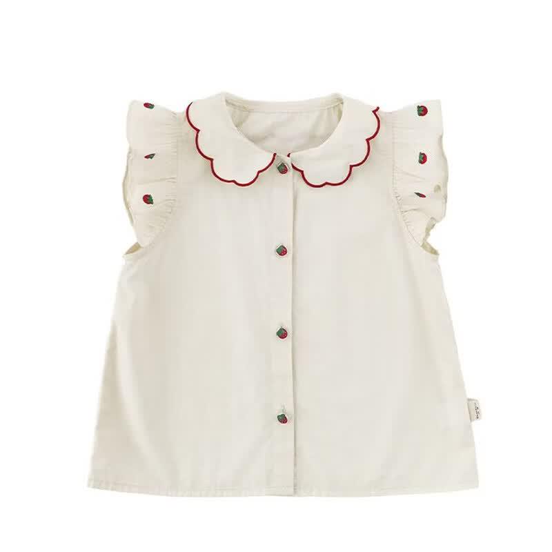 Girls  Summer Ruffled Collar 3-Piece Outfit 130 cm