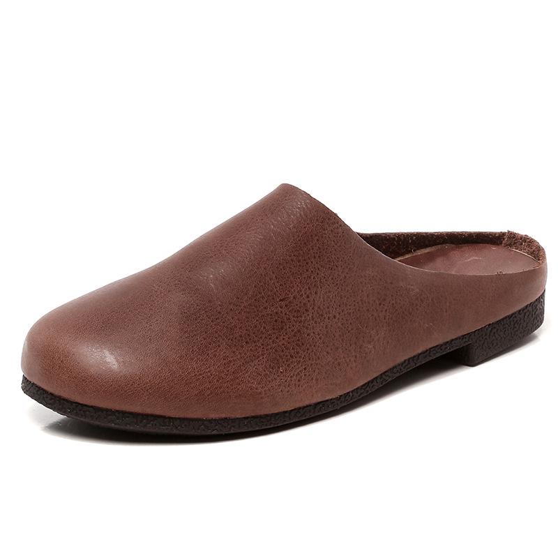 Vintage Mori Style Women's Handmade Genuine Leather Flats