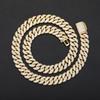 12mm Mens Ice Out Cuban Link Chain Diamond Necklaces for Men 14K 18K Gold Plated Brass Zirconia Necklace Chains for Men