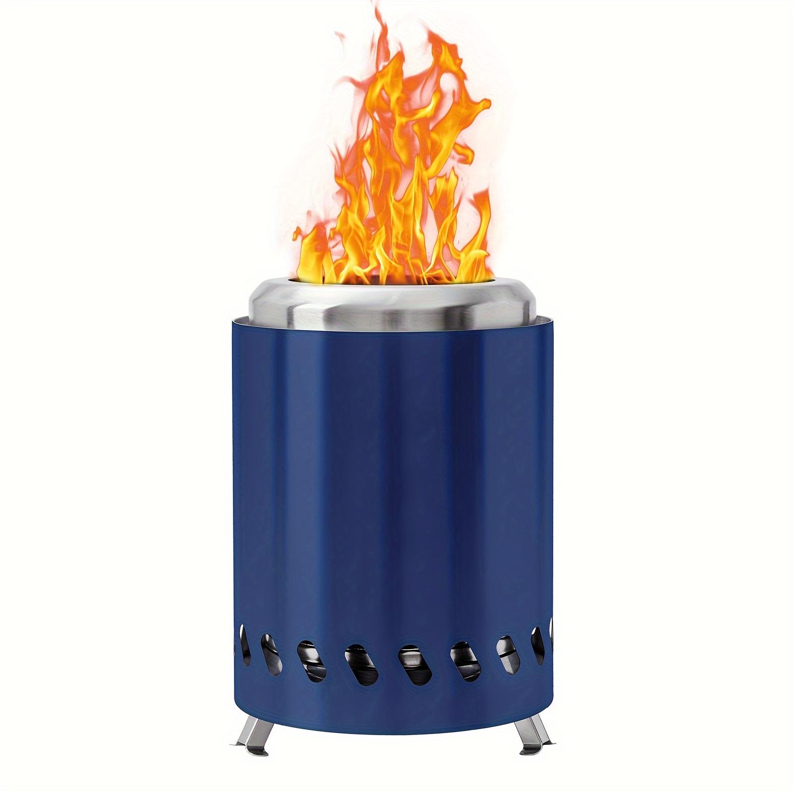 

1 шт. Мини-кострище для стола, небольшое настольное кострище для сморсов, настольное кострище для использования в помещении и на открытом воздухе с сумкой для переноски, работающее на пеллетах или дровах 19.81cmH×13.97cmD синий