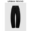 UR Men's Trendy Contrast Label Drawstring Curved Leg Pants