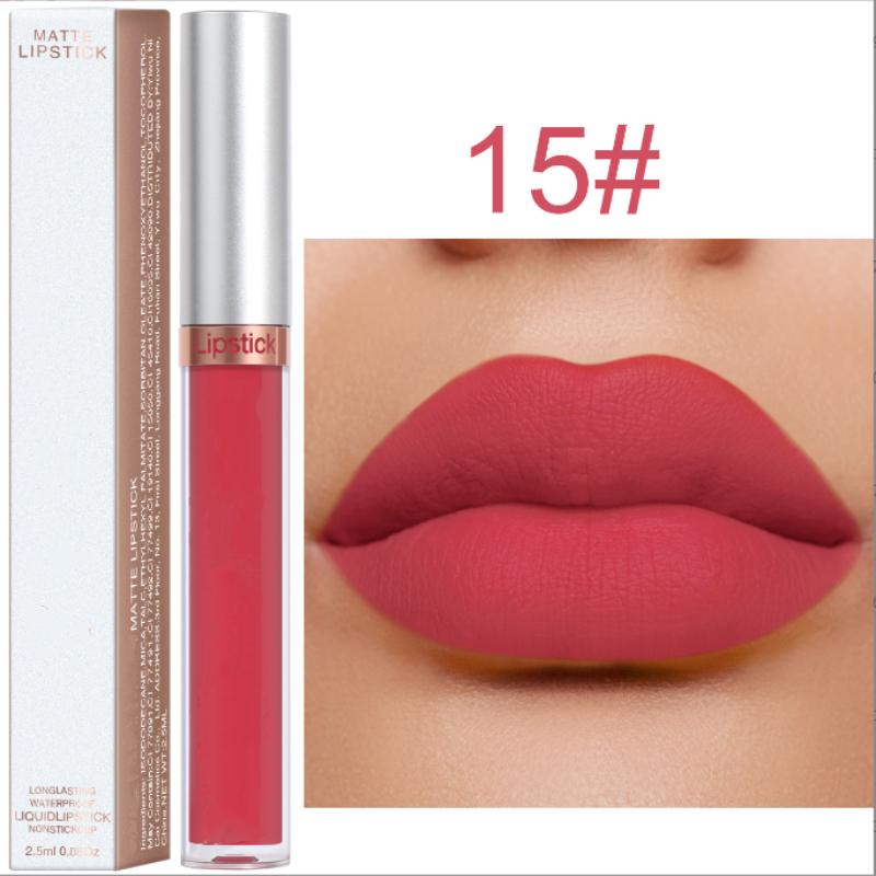 Waterproof Liquid Lipsticks Lip Makeup Matte Velvet Lipstick Lip Gloss Red Sexy Cosmetic Nude 18 Colors Long Lasting Non-marking