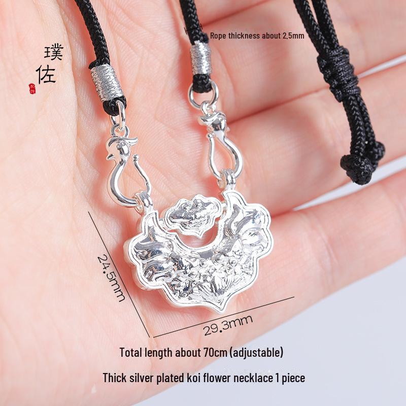 Gold Koi Wishful Lock Necklace & Sweater Chain for Women