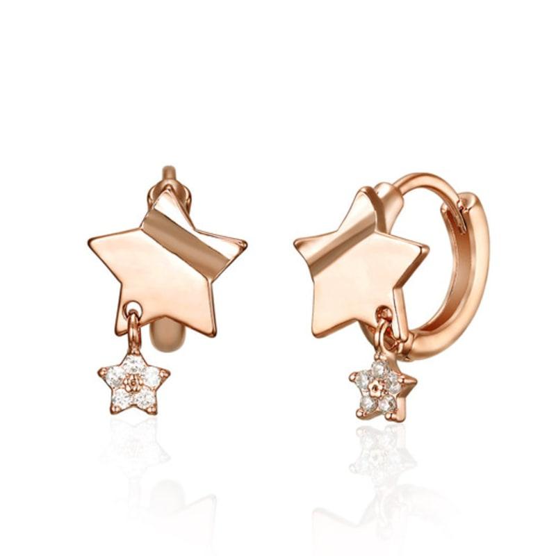 CRANNE 14K GF Simple Star Motif One-Touch Earrings C24EGF192