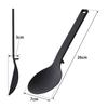 Yamazaki Tower S Silicone Cooking Spoon, Black, Approx. W7 x D3 x H26cm, Dishwasher Safe, Floating Tip, Measuring Meter, 4273