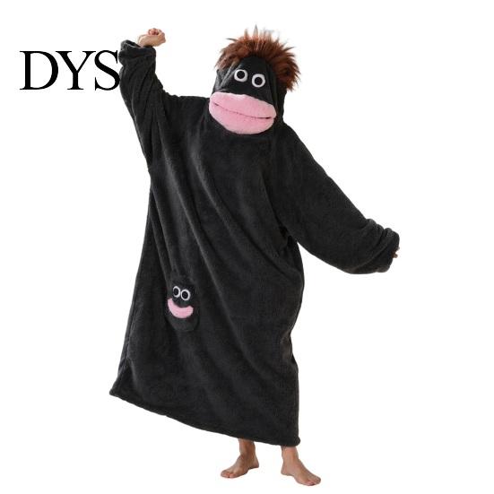 Morbida Calda Tuta da Casa, Coperta Indossabile con Cappuccio Creatura dalla Grande Bocca, Felpa Larga in Pile con Cappuccio Peluche per Donna Uomo, Mantello Cosplay Invernale con Bottoni