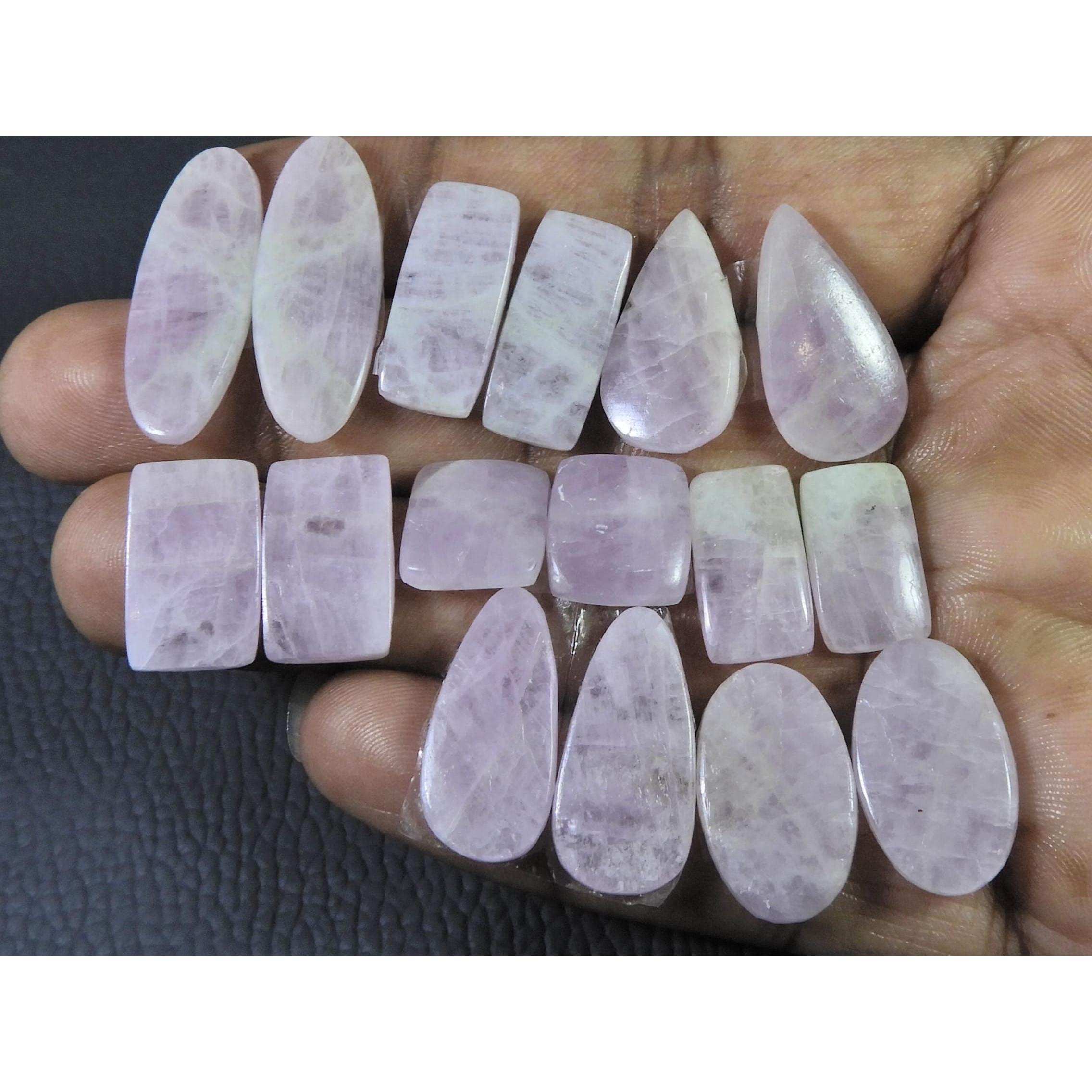 

148Cts. Натуральный розовый кунцит, подобранная пара, микс кабошонов, драгоценный камень, 08 пар лот C-387