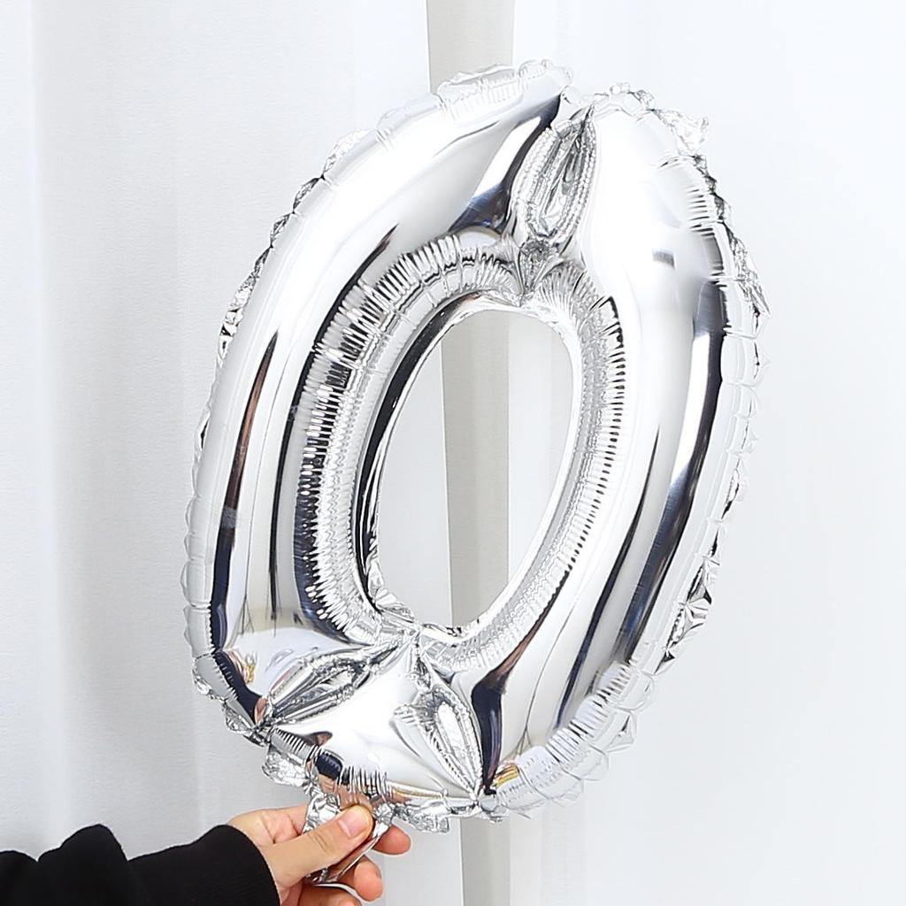 Silver & Gold 16-inch Number Balloons (0-9) - Popular Wedding Decoration & Street Vendor Item
