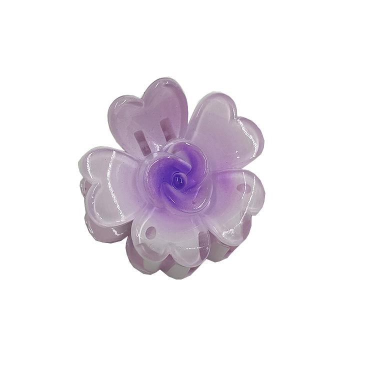 4cm průhledná třpytivá sponka do vlasů ve tvaru vajíčka s květinou - žraločí sponka do vlasů