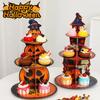 1 Tier Halloween Paper Cake Stand Dessert Display Tray, Ghost Party Table Decor, Christmas Candy Snack Holder & Centerpiece