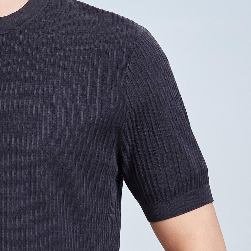 Antonio Herren T-Shirt mit kurzen Ärmeln, 100% Baumwolle, gestrickt