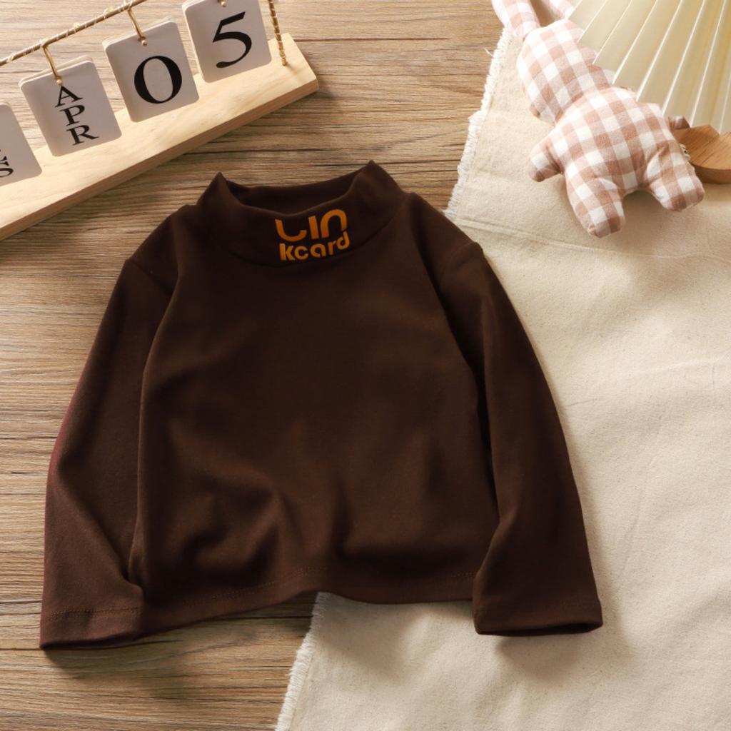 Children's Clothing, German Velvet Boys' Thermal Underwear, Long Sleeved Thick Base Shirt, Single Piece Semi High Neck, Girls' Autumn and Winter