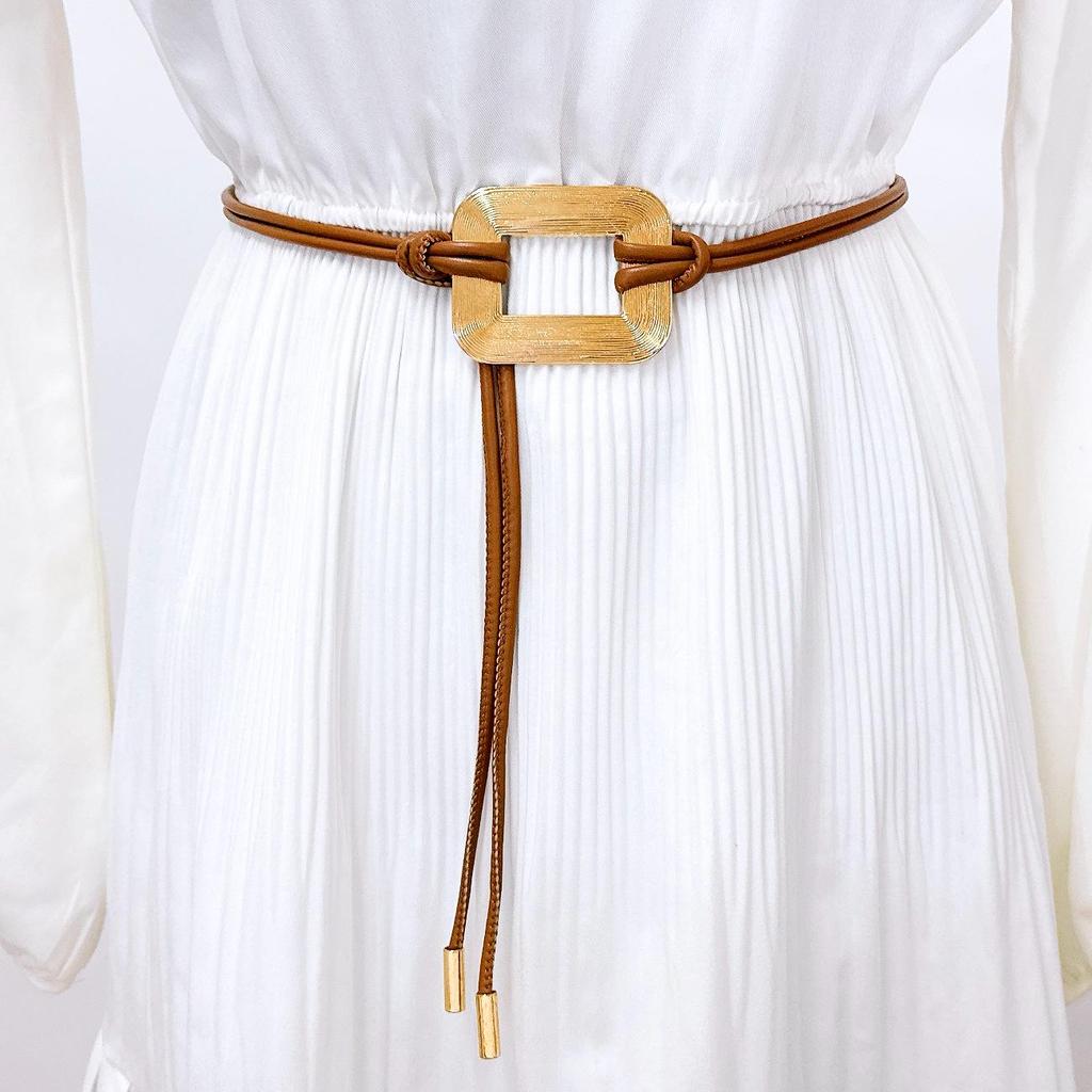 Elegant Ladies' Soft PU Leather Knot Belt for Dresses and Coats