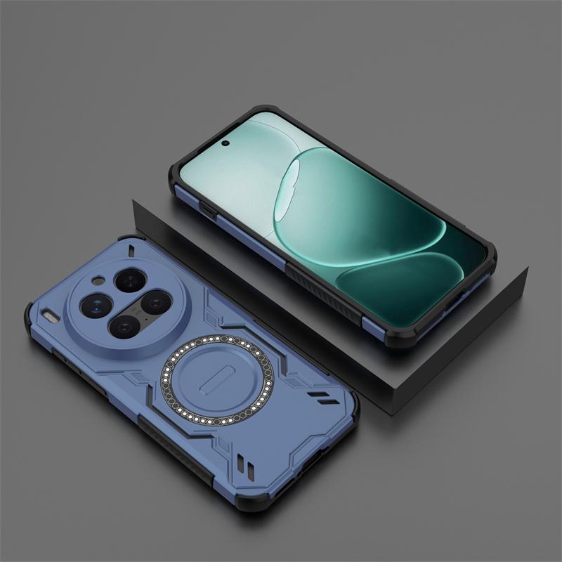 For Vivo X300 Pro Case For Vivo X300 Pro Anti-knock Armor Magnetic Adsorption Wireless Charge Back Cover For Vivo X300 Pro Case