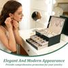 3 Layer Jewelry Box PU Leather Jewelry Organizer Storage Box with Key Tabletop Display Case for Women Earring Necklace Bracelet