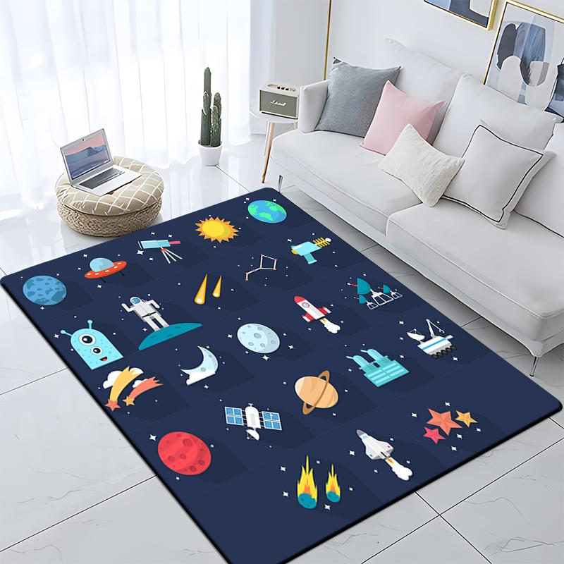 Cartoon astronaut children's room decorative carpet Camping cushion play aera mat  floor mat carpet game area rug floor mats