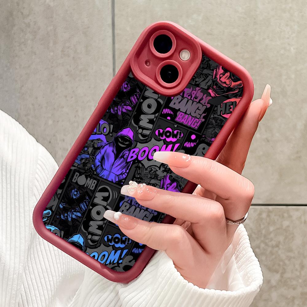 Soft Silicone Square Ladder Printing Pattern Phone Casing Full Cover Camera Shockproof Protection Rubber Case for Vivo