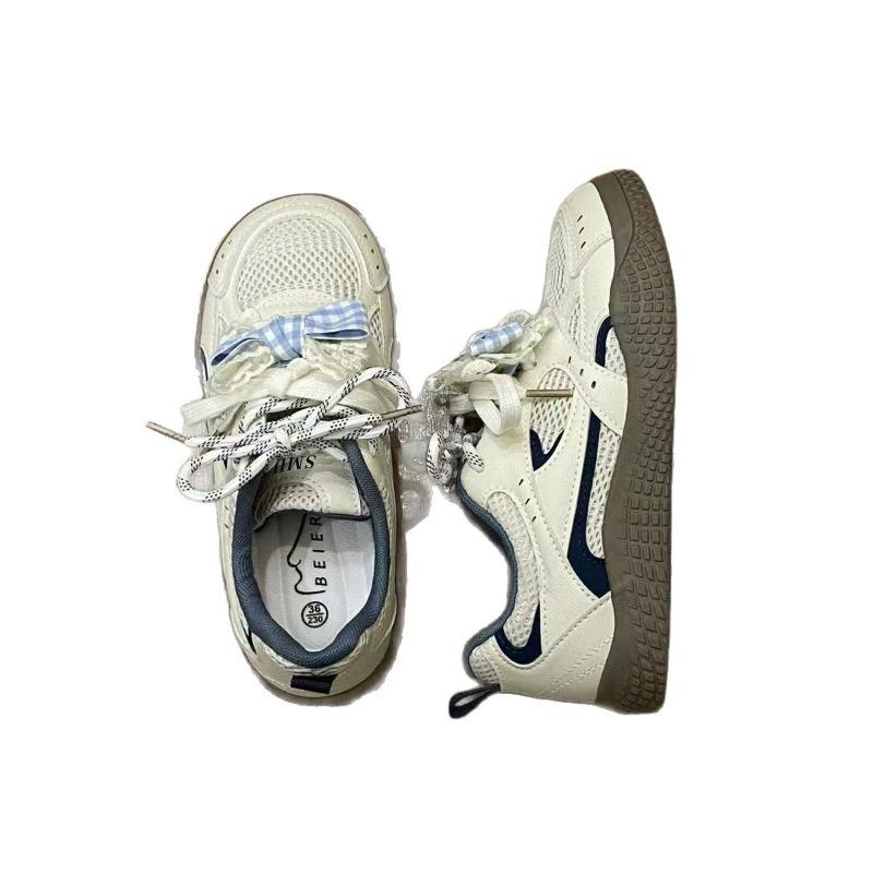 Mesh breathable board shoes autumn new versatile cute bow niche leisure sports little white