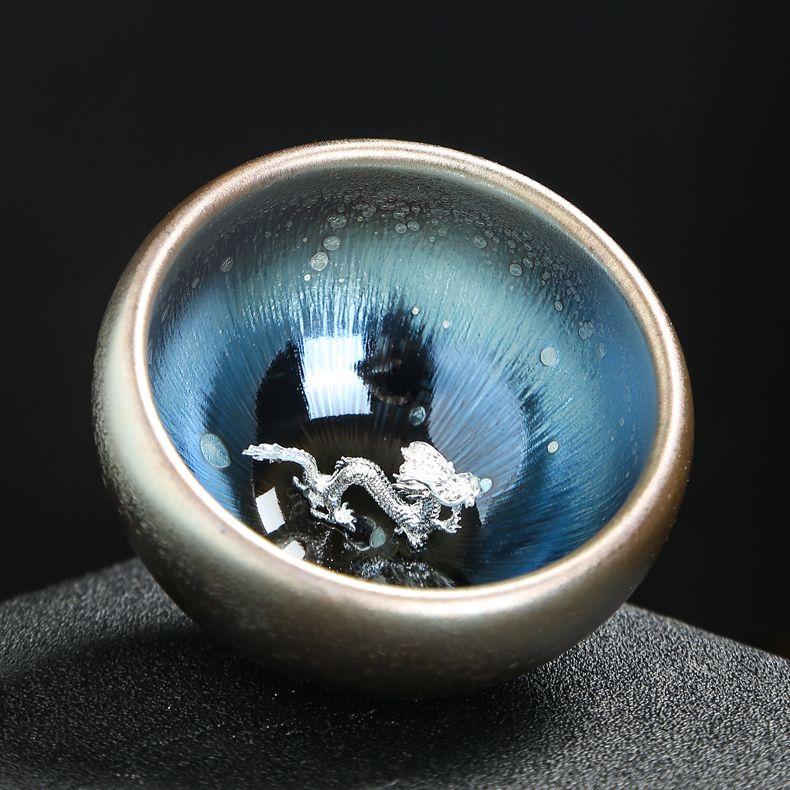 Chinese Jianzhan Teacup Creative 12 Zodiac Ceramic Tea Cup Stargazing Inlaid Animal Large Teacup