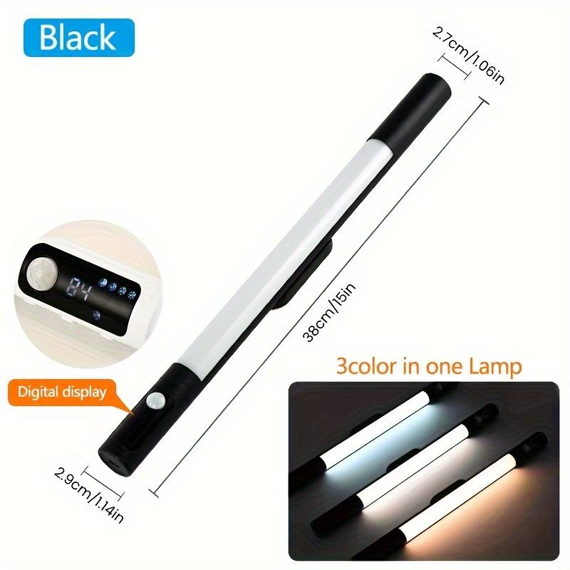 

Цифровой дисплей, датчик движения, беспроводной перезаряжаемый ночник для шкафа, кухни, внутреннего освещения, светодиодная панель чёрный