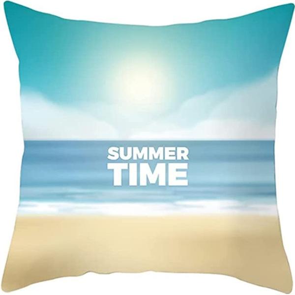 Summer Hot Style Ocean Style Pillow Beach Shell Pattern Blue Pillow Case Home Sofa Pillow Case Cushion Cover