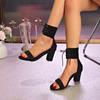 Sexy Dámské Sandály Peep Toe Čtvercové Vysoké Podpatky Lodičky Platforma Pásek s Kotníkovou Přezkou Kryté Čtvercový Vysoký Podpatek Párty Svatba Boty