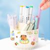 Rotating 5-Grid Pen Holder: Large Capacity Stationery Organizer for Primary School Students