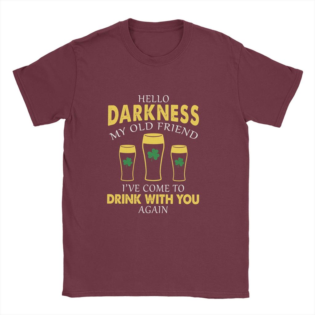 Unisex TShirts Hello Darkness My Old Friend  Novelty  Cotton Tee Shirt Short Sleeve  T Shirt Crew Neck Clothing Plus Size