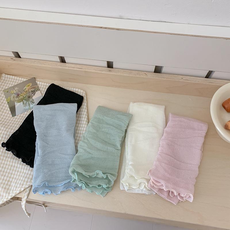Leg Warmers Women Summer Mesh Thin Breathable Loose Long Socks Sweet Girls Leg Warmers Lolita Kawaii Cute Ruffle Socks Stockings