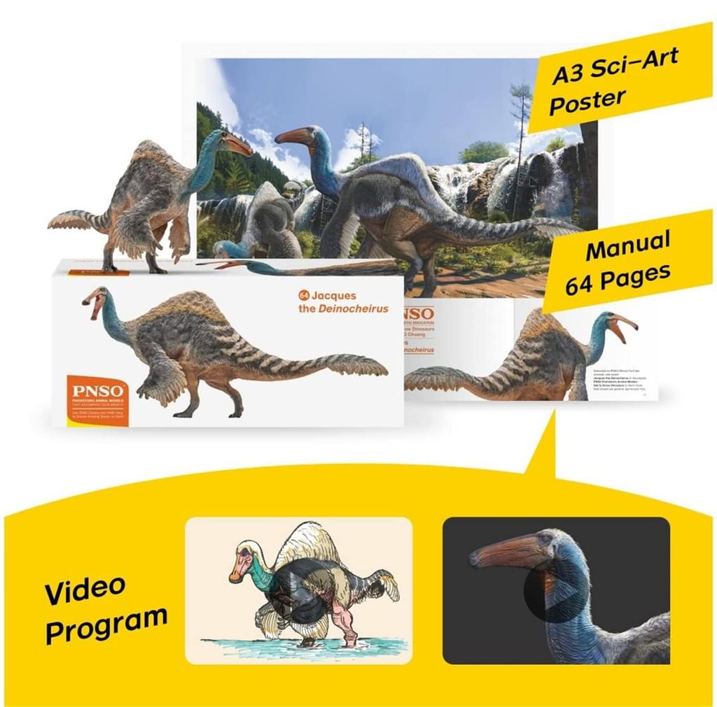 PNSO Growth Series 64 Доисторический класс Deinocheilus Окрашенный готовый продукт Deinocheilidae Sauriformes Фигурка динозавра животного Пластиковая модель Игрушка