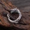 Valentine's Day Gift Zinc Zinc Alloy Dragon Head Ring Punk Ring Men Jewelry Accessories Korean Style Jewelry