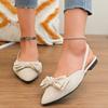 Fashion Butterfly Knot Baotou Sandalias De Mujer Summer 2025 New Style Pointed Point Back Empty Flat Flat Comfort Women Shoes Zapatos