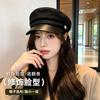 Korean Leather Beret Children Spring Student Cute Versatile Pu British Style Octagonal Hat Pumpkin Hat