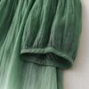 8973 Five-Sleeve Plus Size Gradient Cotton Linen Dress - Loose-Fit Early Autumn Style