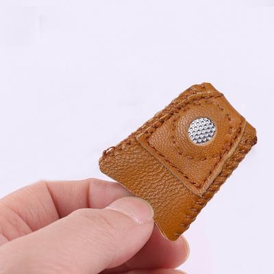 1pc Thimble Finger Protector Sheepskin Thumb Sleeve Size L For Sewing Quilting Embroidery Craft Ductile Comfortable
