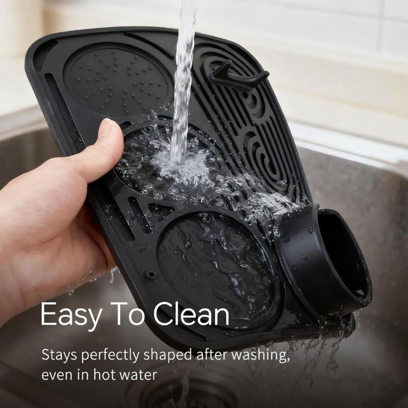 Thickened Silicone Coffee Mat Nonslip Cup Holder Espresso Accessories Organizer Countertop Protector for ES601 ES701