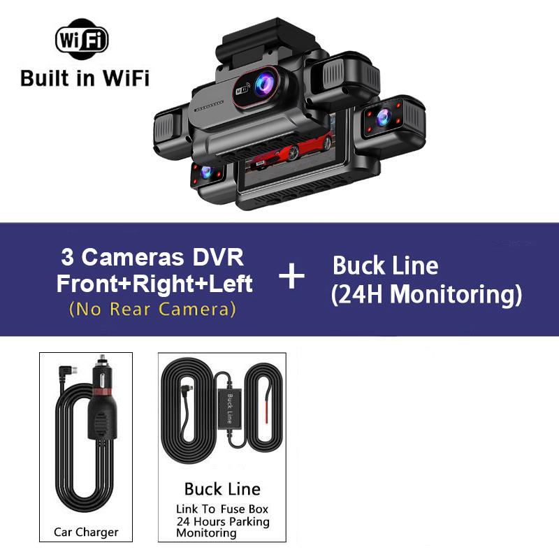 4 Channel Car DVR UHD 1080P 4-Lens Cabin Vehicle Dash Cam 360° All Sides Car Camera Wifi Video Driving Registrator Black Box