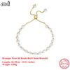 EFFIE QUEEN 100% 925 Sterling Silver 14k Gold Baroque Pearl Beads Ball Chain Bracelet Natural Jewelry for Women Banquet GPB09