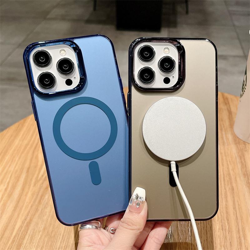 Luxury Matte Laser Magsafe  Colorful for Magnetic Wireless Charge Case for IPhone 16 15 14 Plus 13 12 11 Pro Max Shockproof Full Protection Cover