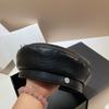 PU Leather Beret Caps Women Fashion Artist Painter Hat Letter M Female Berets Flat Top Octagonal Cap Ladies All-Match Caps