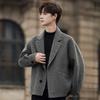 Jesienny i Zimowy Młodzieżowy Krótki Dwustronny Wełniany Płaszcz Męski Modny Przystojny Płaszcz Moda Wiosenna i Jesienna