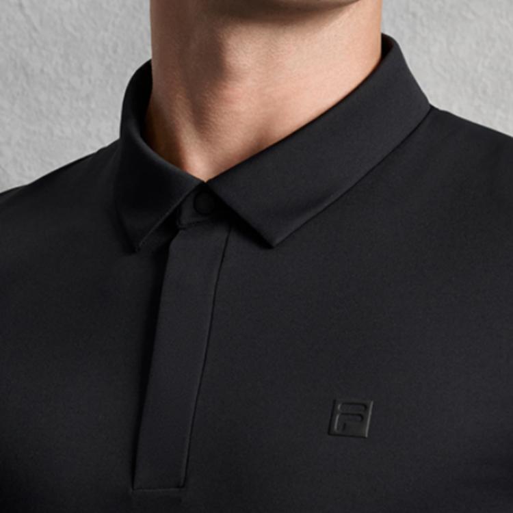 Fila Golf Series Sports Sun Protection Knitted Short Sleeve Polo Shirt Men Polo Shirts A11M535101F-BK
