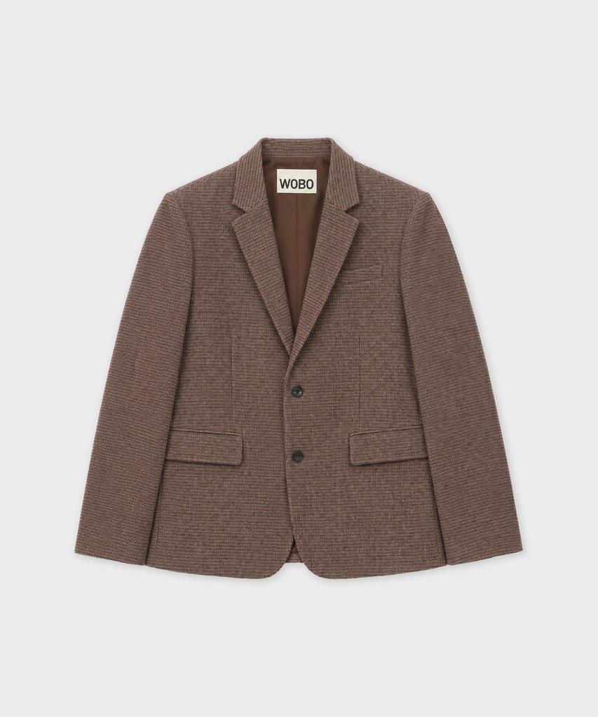 WORK ON BODY OFF Lane Semi-Overfit Check Wool Blazer [Brown]