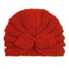 Autumn and winter new children's wool rabbit ear hat, baby solid color knitted wool hat, baby hat