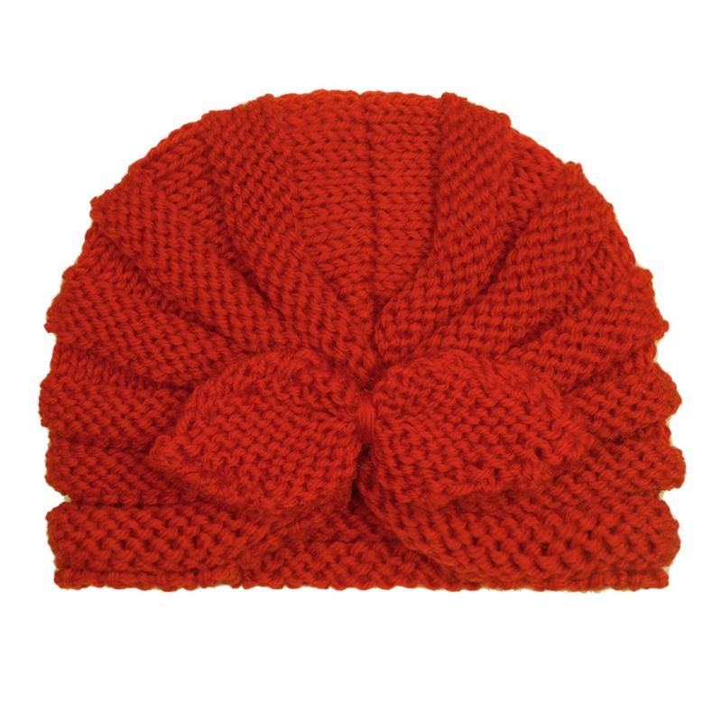 Autumn and winter new children's wool rabbit ear hat, baby solid color knitted wool hat, baby hat